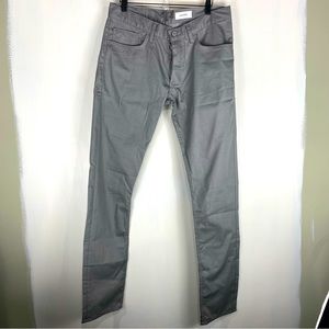 Gustin Men's #285 Japan Feather Denim Button Fly Slim Pants Steel Size 34